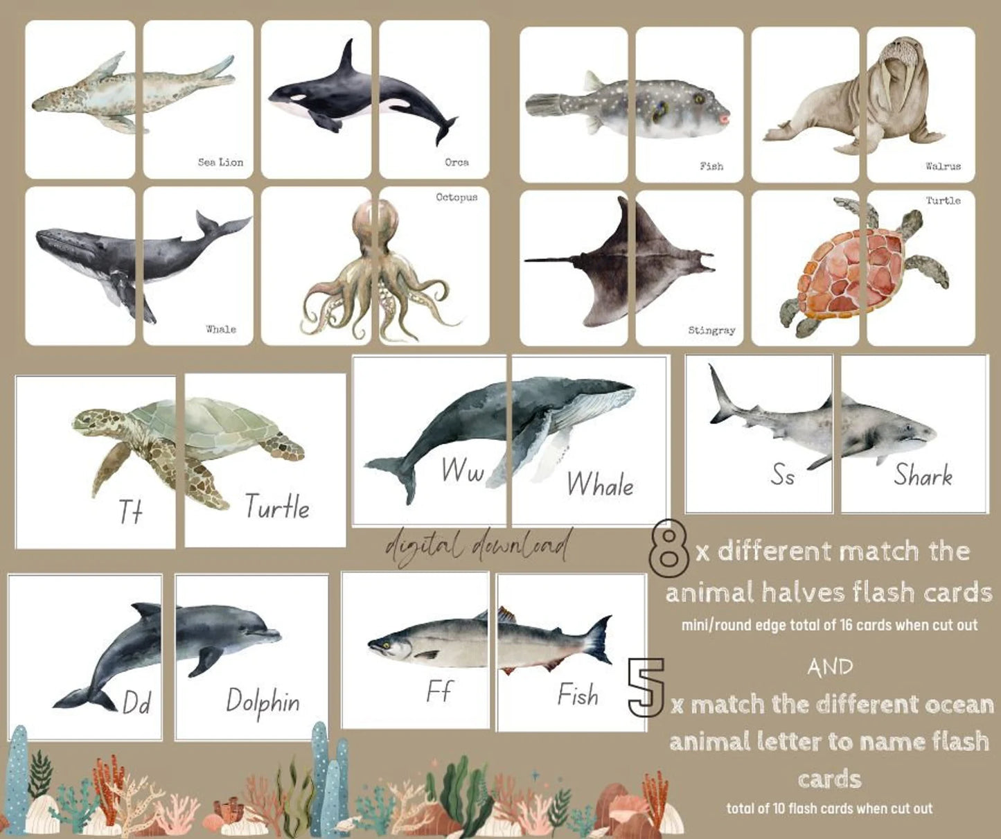 OCEAN animal morning basket (Digital Download)