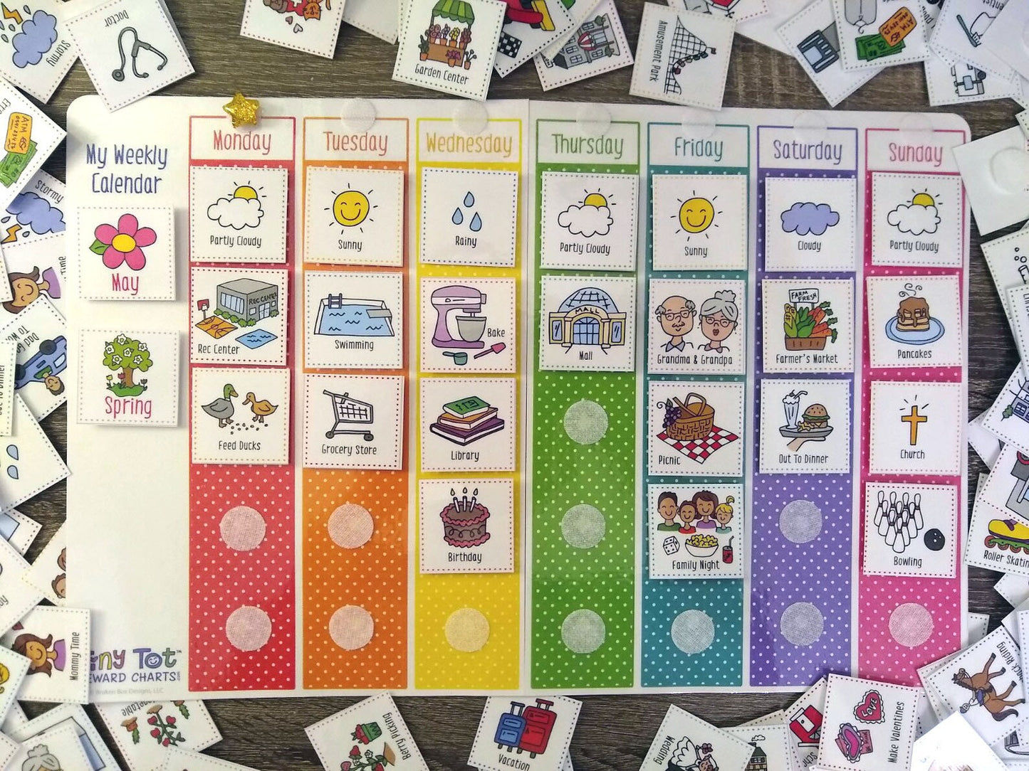 Weekly Visual Calendar for Kids learning – laminated and reusable