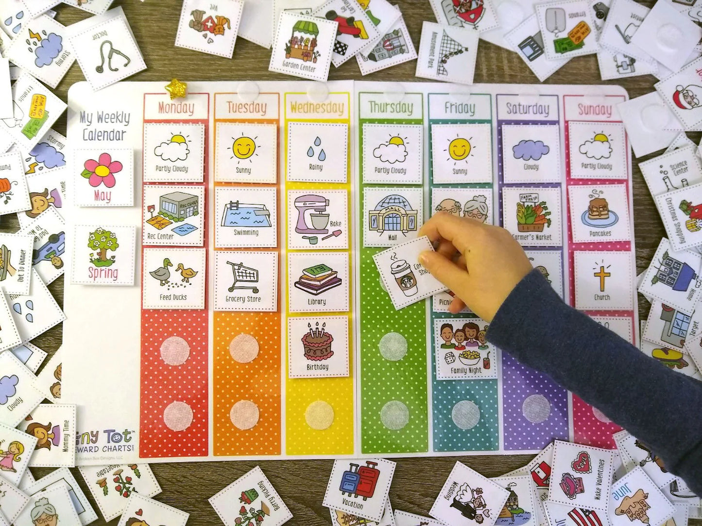 Weekly Visual Calendar for Kids learning – laminated and reusable