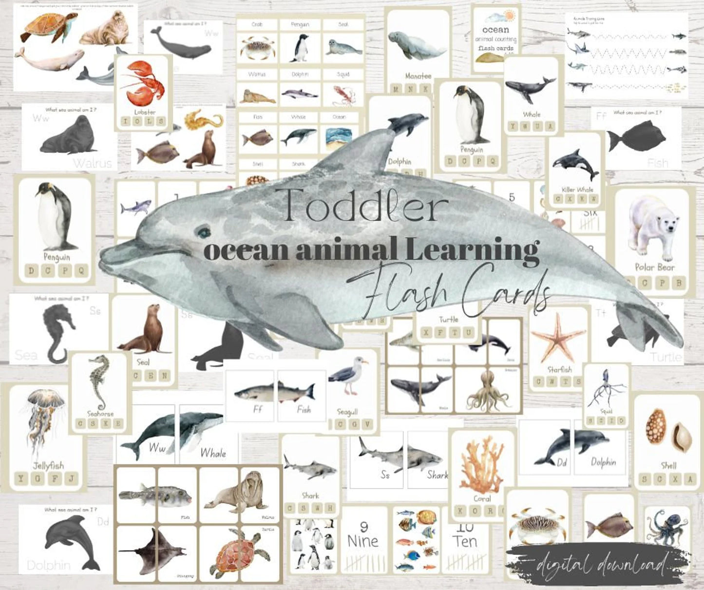 OCEAN animal morning basket (Digital Download)