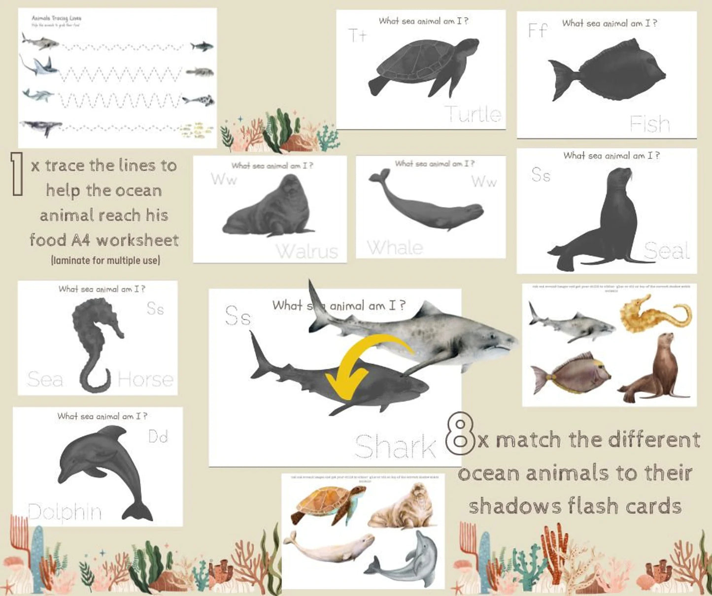 OCEAN animal morning basket (Digital Download)