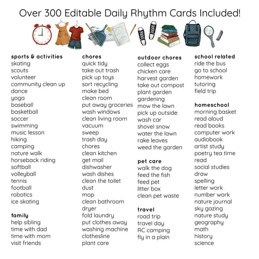 Daily Rhythm Cards and Visual Schedule