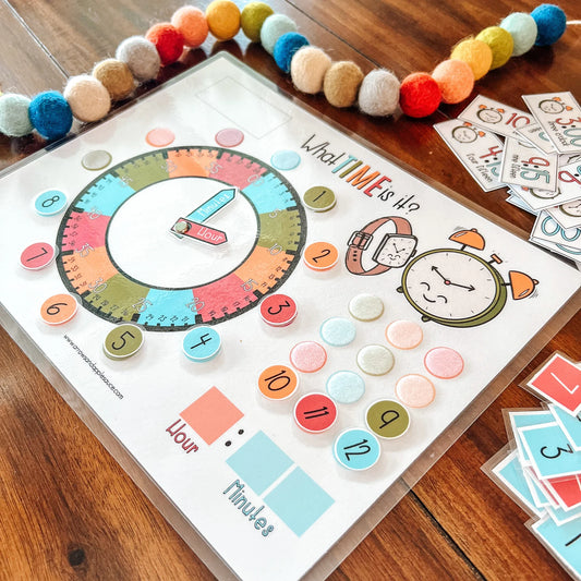 Kids Clock, Learn To Tell Time, Printable Learning Game, Homeschool Activity, Educational Clock, Teaching Tool, Busy Binder Game,