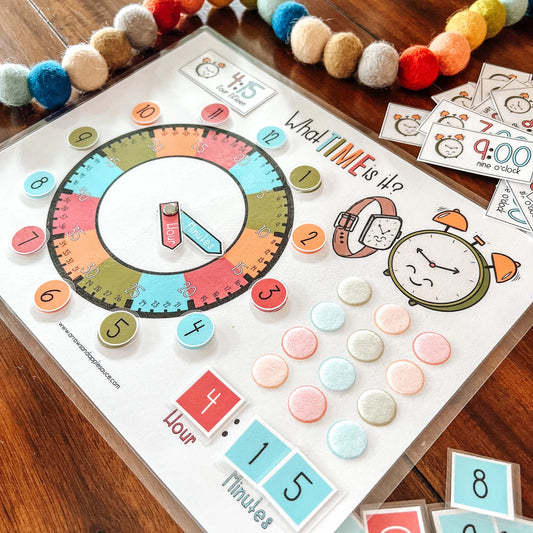 Kids Clock, Learn To Tell Time, Printable Learning Game, Homeschool Activity, Educational Clock, Teaching Tool, Busy Binder Game,