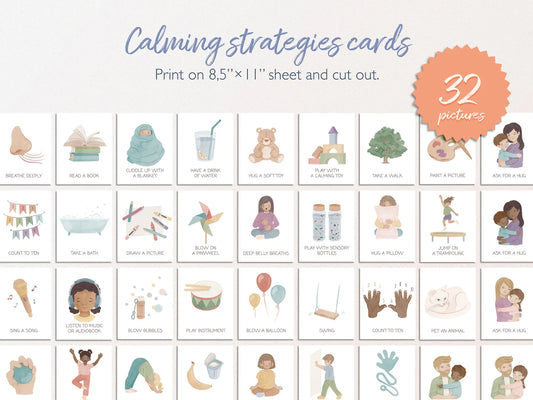 41 Calming Corner Flashcards, Calming Strategies Flash Cards