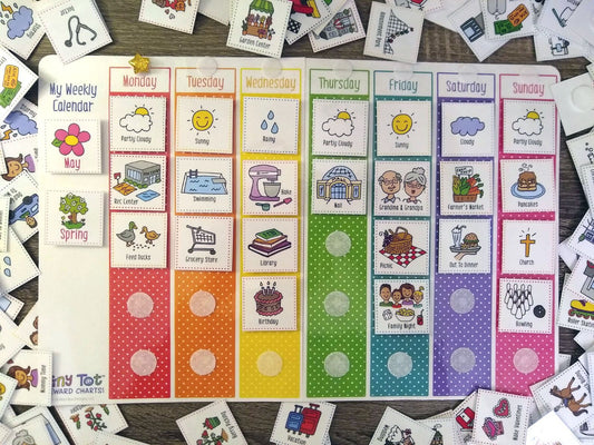 Weekly Visual Calendar for Kids learning –  laminated and reusable