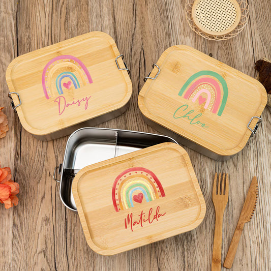 High End Personalized Rainbow Lunch Box for Children